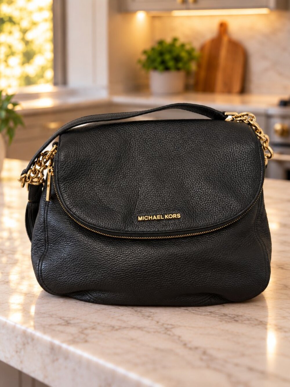 Michael Kors Bedford flap shoulder bag | Gold Chain